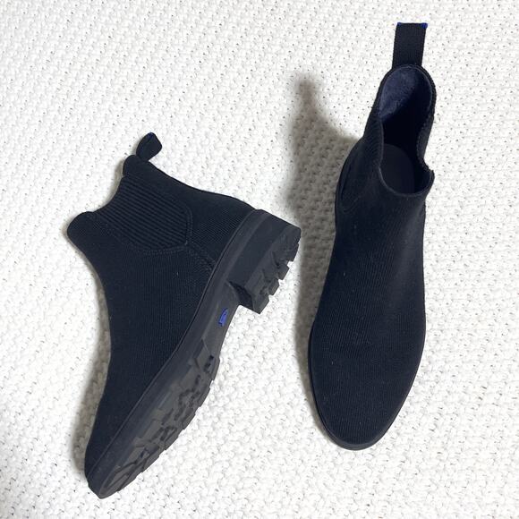 Rothy’s The Lug Boot Black Booties SZ 6.5 - Picture 2 of 6